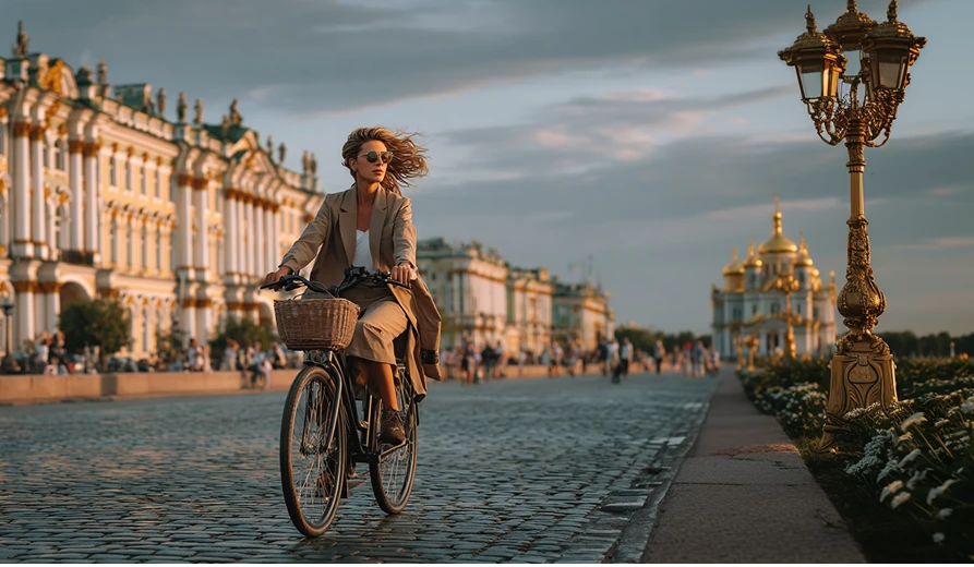 Девушка на велосипеде