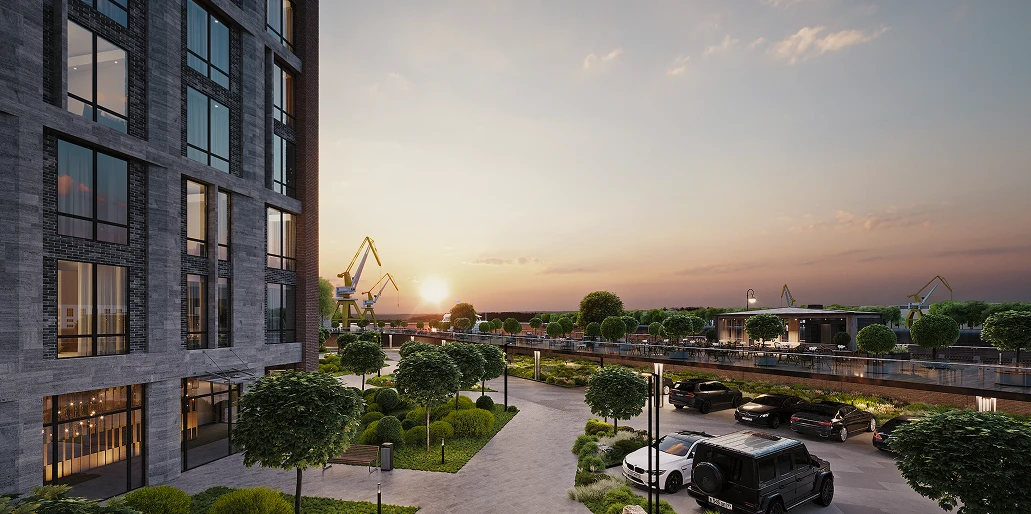 Здание и деревья