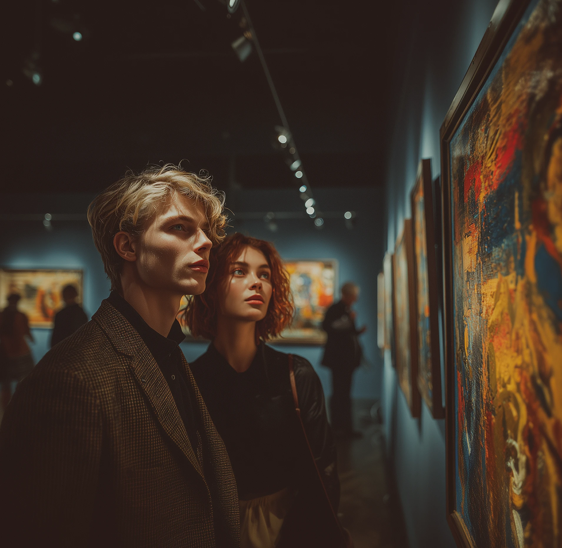 Парень и девушка на выставке