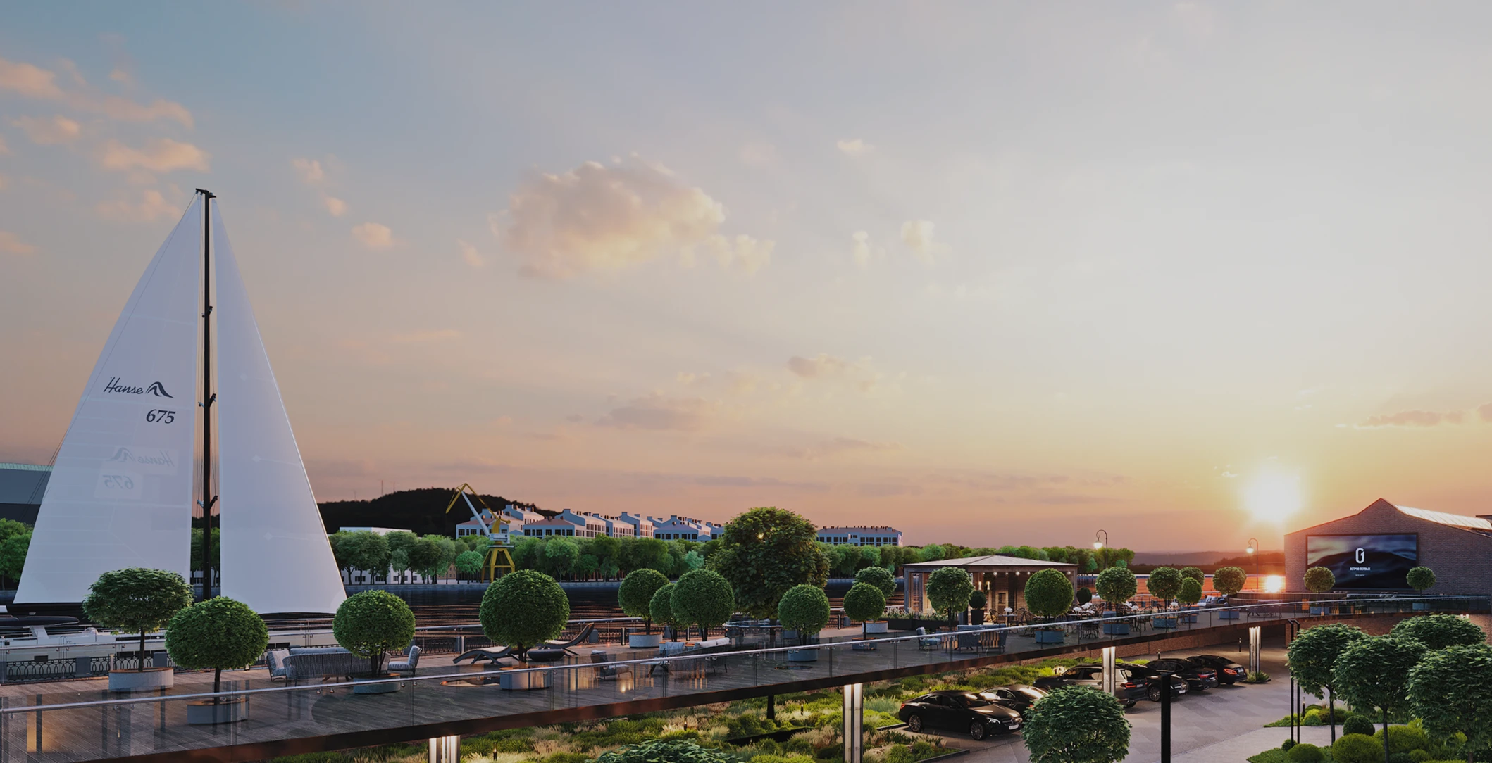 Набережная и парус